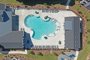 Aerial Pool View at 198 Milltown Apartments, Burlington  